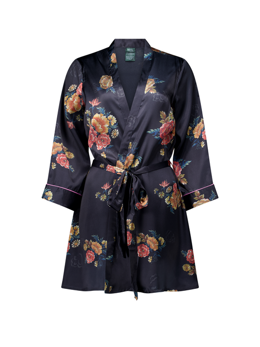 Floral Satin Robe | Women's Silk Robe | RANI