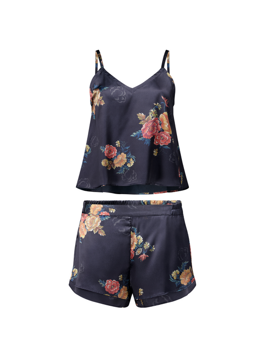 Floral Short Pajama Set | Navy Blue Pajama Set | RANI